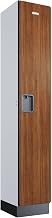 Global Industrial 1-Tier 1 Door Wood Locker, 12" W x 15" D x 72" H, Cherry, Unassembled