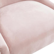 Velvet-Upholstered Side Chair with Gold Legs by Starlight Canyon Home – Velvet, Blush