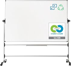 MasterVision Earth Series Reversible Double Sided Dry Erase White Board Easel, Mobile Rolling Whiteboard on Wheels, 48" x 72"
