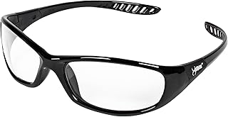 KLEENGUARD V40 Hellraiser Safety Glasses (20539), Clear Lens with Black Frame, 12 Count (Pack of 1)