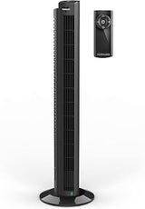 Vornado OZI42DC Tower Fan with Remote and Timer, Oscillating Standing Fan for Bedroom, Variable Speed for Precise Control, Energy Saving Design for Whole Room Cooling, Indoor Floor Fan, Black