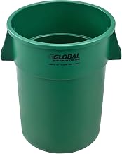 Global Industrial Commercial Round Trash Can, 55 Gallon Capacity, Green