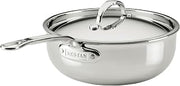 Hestan ProBond Luxe Saucepan with Lid, 2 Quart Polished Tri-Ply Stainless Steel - Professional Clad Cookware, Induction Compatible, Oven Safe