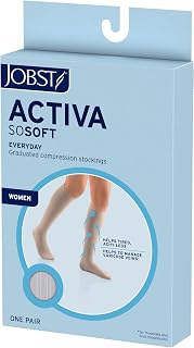JOBST ACTIVA SoSoft 8-15 mmHg Compression Socks Knee High Closed Toe, Brocade Design