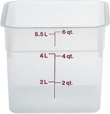 Cambro 6SFSPP190 Square Storage Container 6 Qt., Case of 6