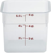 Cambro 6SFSPP190 Square Storage Container 6 Qt., Case of 6