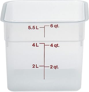 Cambro 6SFSPP190 Square Storage Container 6 Qt., Case of 6