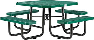 Global Industrial 46" Octagonal Picnic Table, Expanded Metal, Green