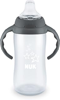 NUK Large Tritan Learner Cup, 10 Oz, Pack of 1, Gray Stars