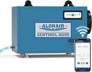 ALORAIR Smart Wi-Fi 113 Pints Crawlspace Dehumidifier, Sentinel HD55 Blue | APP Control, Auto Defrost, High Capacity, 1,200 Sq. Ft., with Drain Hose, for Basement, Commercial, 6-Year Limited Warranty