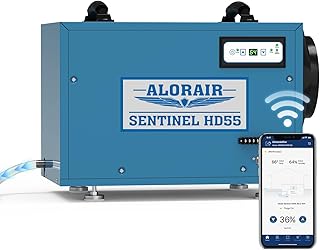 ALORAIR Smart Wi-Fi 113 Pints Crawlspace Dehumidifier, Sentinel HD55 Blue | APP Control, Auto Defrost, High Capacity, 1,200 Sq. Ft., with Drain Hose, for Basement, Commercial, 6-Year Limited Warranty