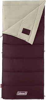 Coleman Autumn Glen Sleeping Bag, Lightweight Sleeping Bag with No-Snag Zipper & Storage Stuff Sack, Machine Washable for Easy Cleaning, Great for Camping, Sleepovers, & Guests