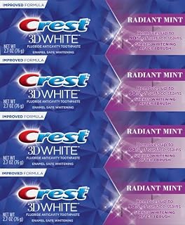 Crest 3D White Toothpaste Radiant Mint, 2.7 Oz (76g) - Pack of 4