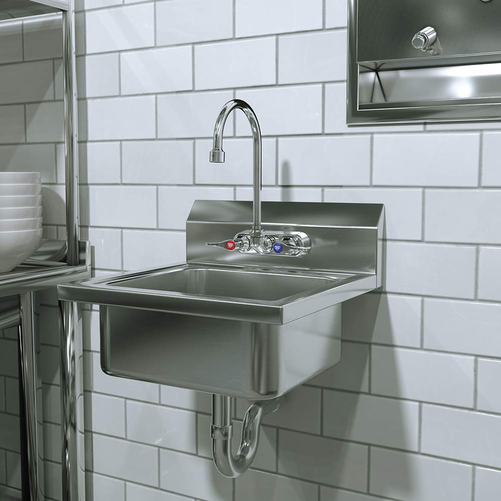 T&S Brass Chrome / 13.5"L x 8.75"W x 11"H / Industrial Touch On Kitchen Sink Faucets