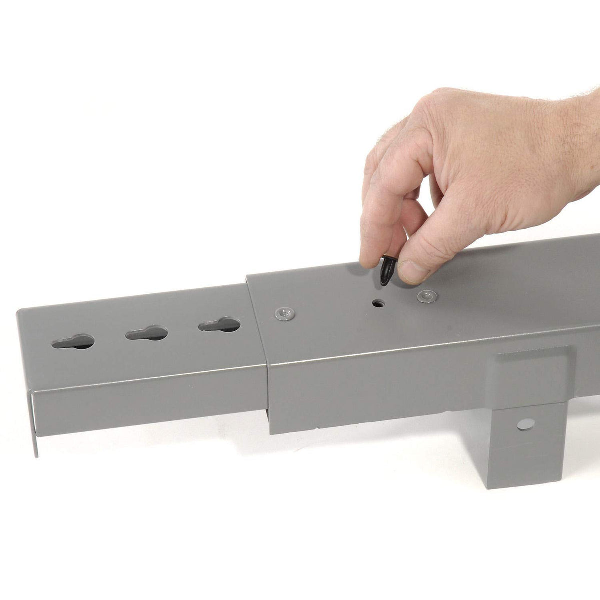 Adjustable Height C-Channel Leg for Workbench by Global Industrial – 30"L x 9.25"W x 4"H, Steel, Gray, Model 249507