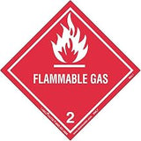 Labelmaster HML7S Flammable Gas Worded Label, Paper, Hazmat, 4" x 4" (Pack of 50)