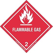 Labelmaster HML7S Flammable Gas Worded Label, Paper, Hazmat, 4" x 4" (Pack of 50)