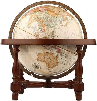 Globe, with Antique Shading and Wooden Base Diameter Vintage Art Terrain Political Globe 12" Clear Text Marking by SYUKMH – One Size, resin, One Color, Model VXVVAXVVV
