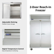 G-Series Solid Door 2-Section Freezer by Traulsen – 46.0 cubic_feet, stainless steel, Model G22010