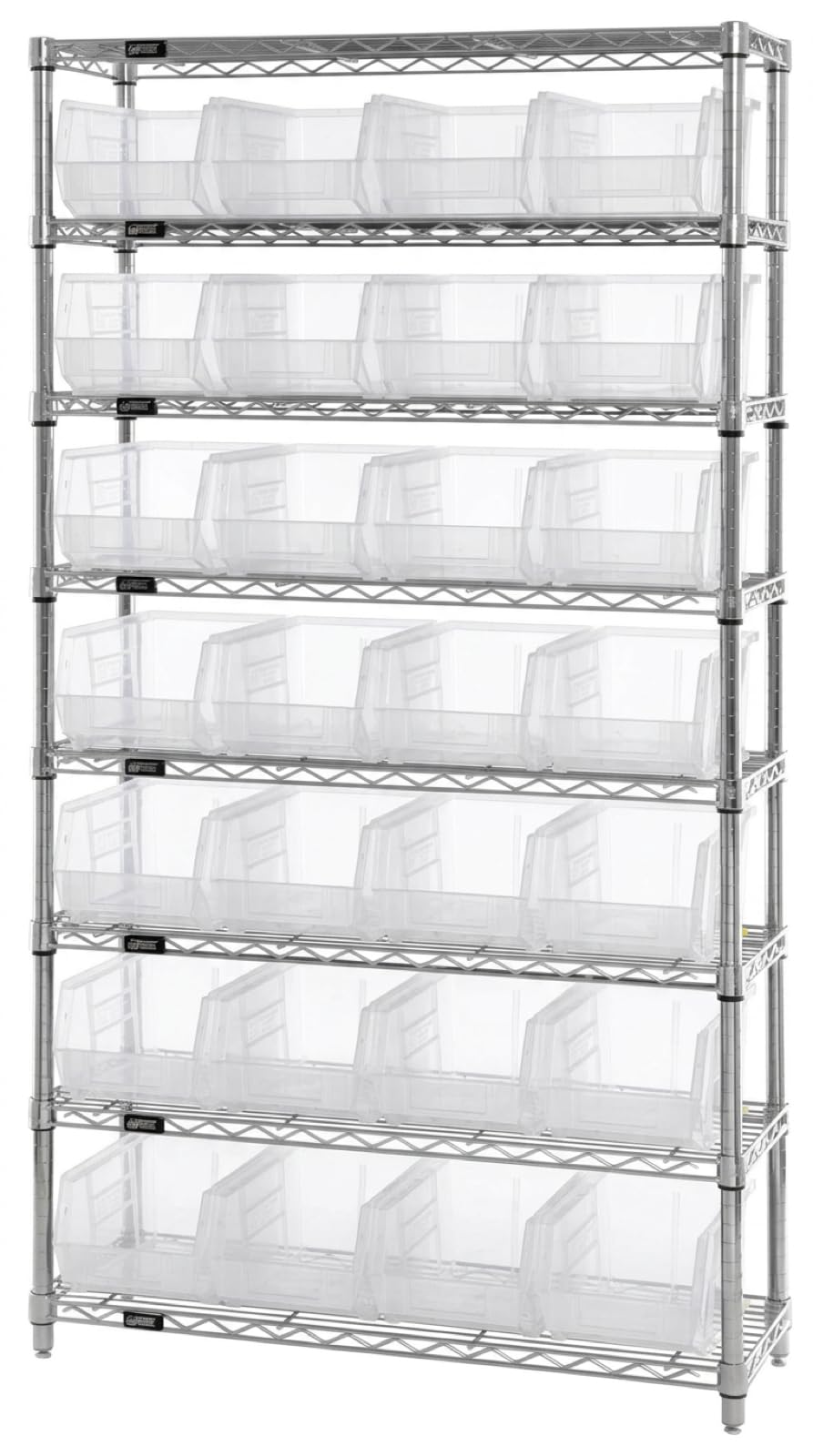 QUANTUM STORAGE SYSTEMS Clear / 10L x 6W x 5H / Ultra Stack & Hang Open Storage Bins