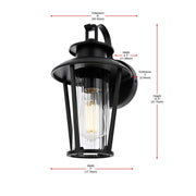 Wensley One Light Outdoor Wall Sconce Black by Lighting Design – Iron, Black