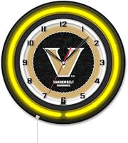 Holland Bar Stool Clk19BKVander NCAA 19 in. Dia. Vanderbilt University Double Neon Wall Clock Black