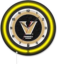 Holland Bar Stool Clk19BKVander NCAA 19 in. Dia. Vanderbilt University Double Neon Wall Clock Black