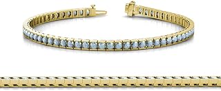 Aquamarine 2mm Channel Set Tennis Bracelet 2.69 ctw 14K Yellow Gold