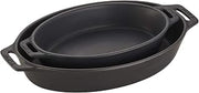 STAUB Ceramic 2-piece Oval Baking Dish Set - Matte Black