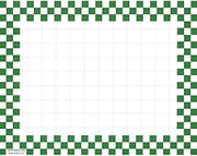 HUBERT Sign Cards with Green Checkerboard Border - 7"L x 5 1/2"H, 100 per Pack