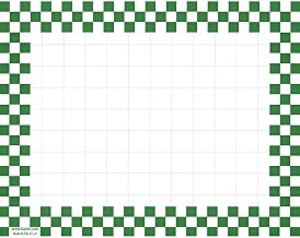 HUBERT Sign Cards with Green Checkerboard Border - 7"L x 5 1/2"H, 100 per Pack