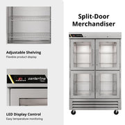 Traulsen (2) Split Glass Doors / Silver / 45.13 cubic_feet Refrigerators