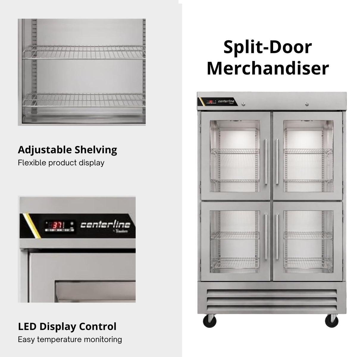 Traulsen (2) Split Glass Doors / Silver / 45.13 cubic_feet Refrigerators