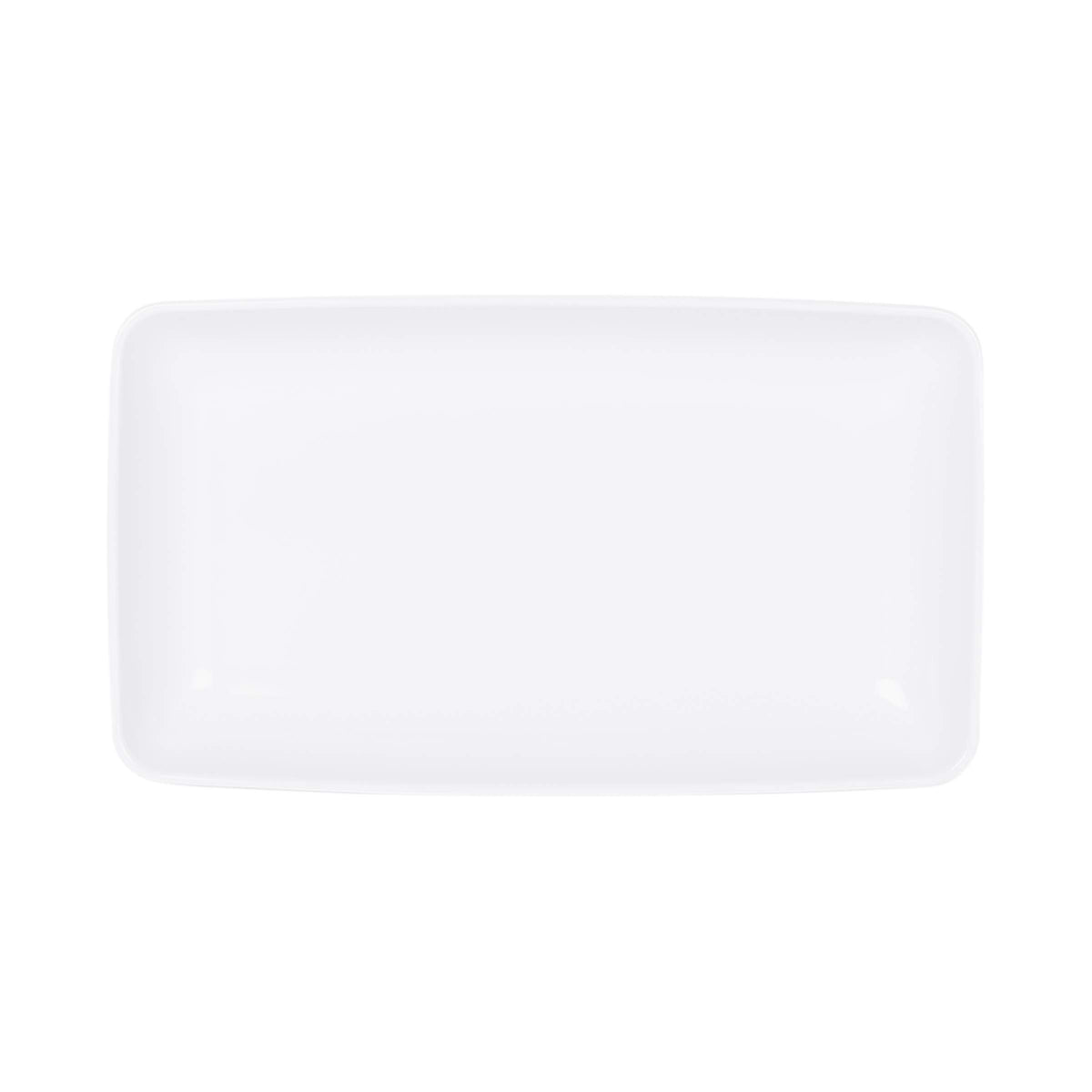 14" x 8" White Rectangular Heavy-Duty Melamine Plastic Serving Platter by Elite Global Solutions – 14" x 8", 2.5 quarts, Melamine, White, Model M85145-NW