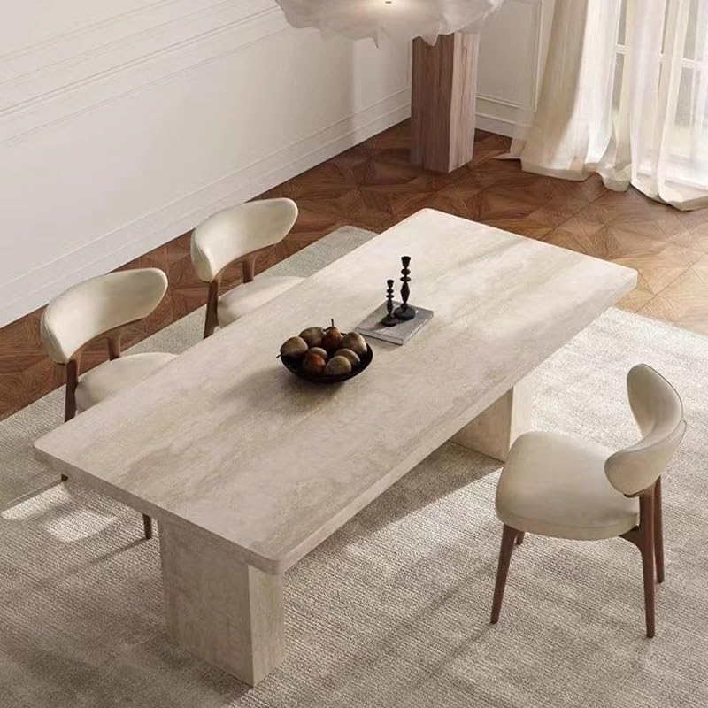 Mesa De Jantar Rock Plate Dining Table Modern Simple Rectangular Home Small Apartment Diner Table by JOYNOW – 200x90x75CM, One Color, Model 8524