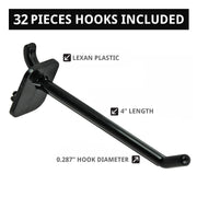 Azar Displays Pegboard + Hooks / Black / 14" x 14" x 21" Pegboard Hooks