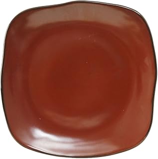 Tuxton China GAR-502 Plate, 11", Square, Microwave and Dishwasher Safe, Oven Proof, Fully Vitrified, Ceramic, TuxTrendz, Artisan, Red Rock, Pack of 12