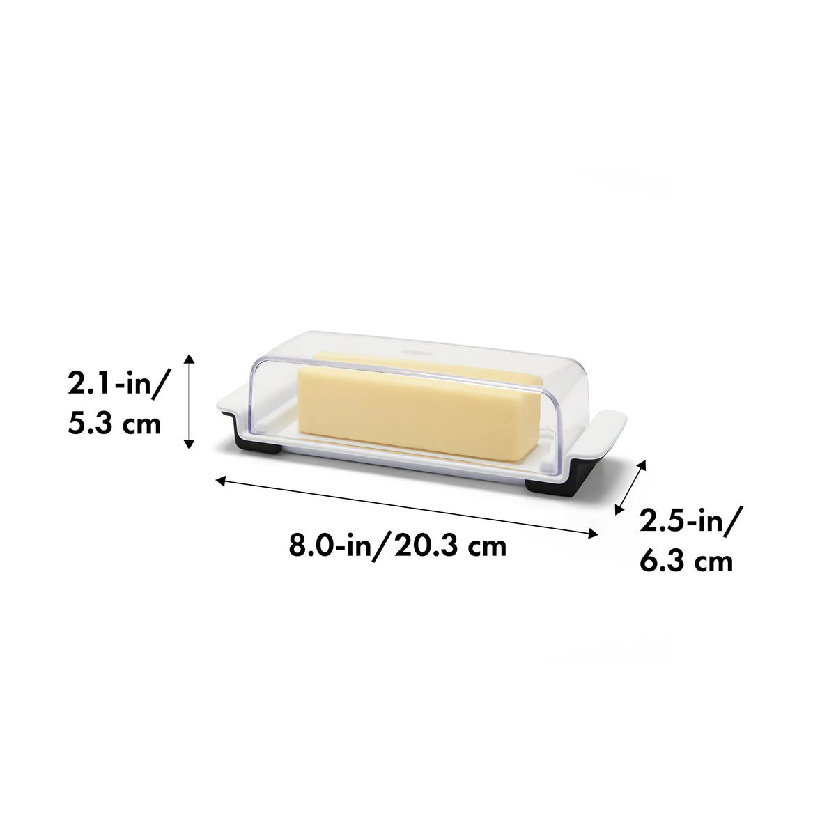 OXO Butter Dish with Lid, Plastic, White and Clear