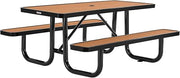 Global Industrial 6' Picnic Table, Recycled Plastic with Steel Frame, Tan