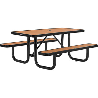 6' Picnic Table by Global Industrial – Recycled Plastic & Steel, Tan, Model 271668