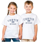Curtis Michigan MI T-Shirt Mackinac County EST Large Grey by GreatCitees – Large, Cotton, Grey, Model curtis-mackinac-mi-est-gray-l