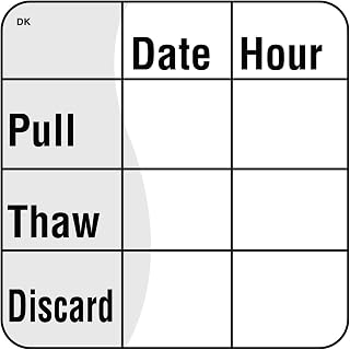 DayMark Safety Systems DuraMark IT110067 Pull/Thaw/Discard Permanent Label, 2" x 2", White, Roll of 250