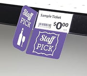 Shelf Talker with Flagstaff Pick" Purple Plastic - 2 1/2"L x 3"H, 25 per Pack
