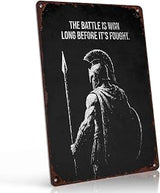 Spartan Warrior Motivational Vintage Metal Wall Art Signs 8X12 Inch