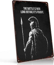 Spartan Warrior Motivational Vintage Metal Wall Art Signs 8X12 Inch