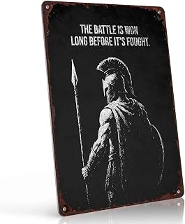 Spartan Warrior Motivational Vintage Metal Wall Art Signs 8X12 Inch