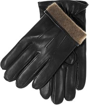 Fratelli Orsini Winter Gloves Giovanni Black for Men - Lambskin Leather Gloves with cashmere lining - color Black