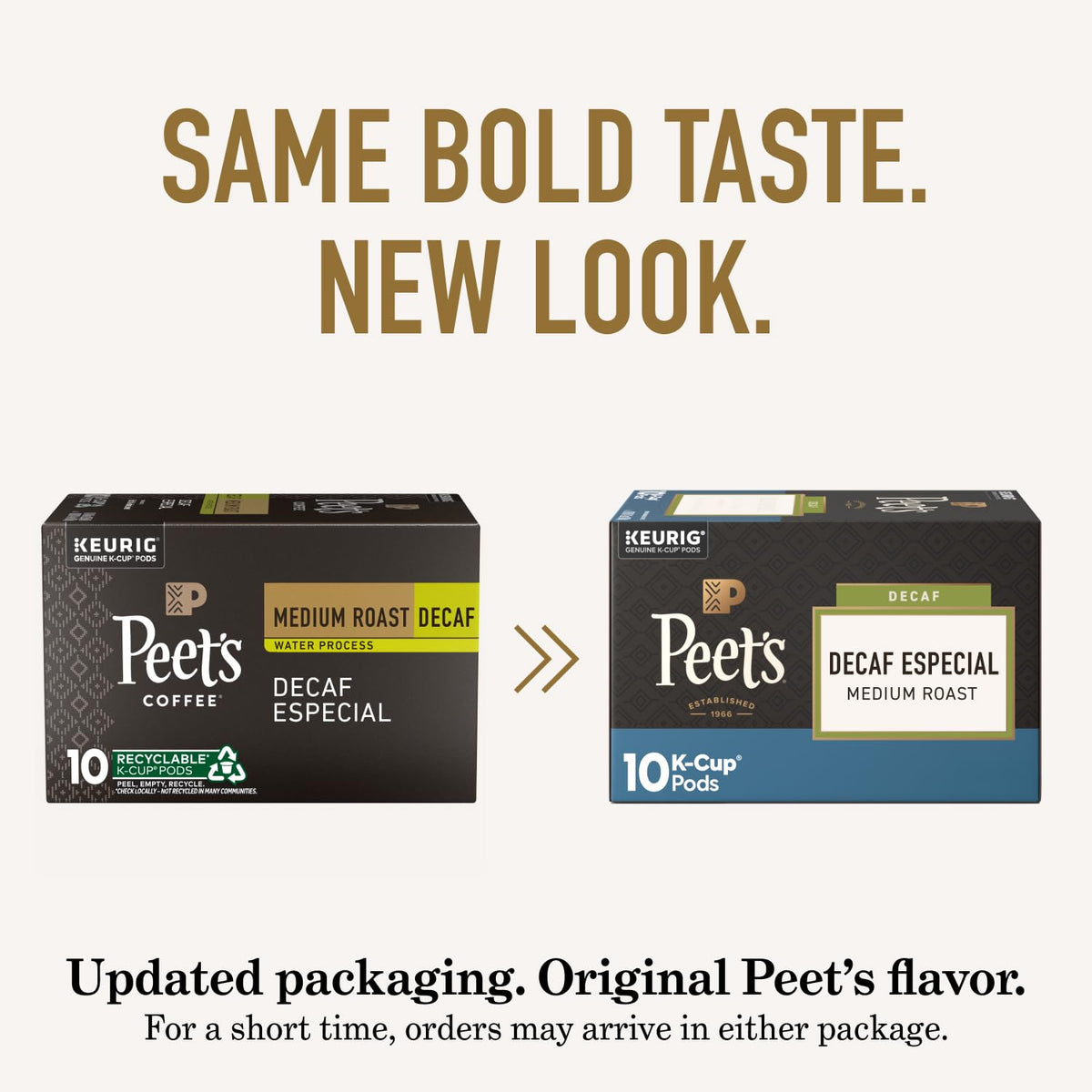 Coffee Pods by Peet's Coffee – 10 Count (Pack of 6), Decaf Especial - 60 K-Cups, Pack of 6, Model 511877