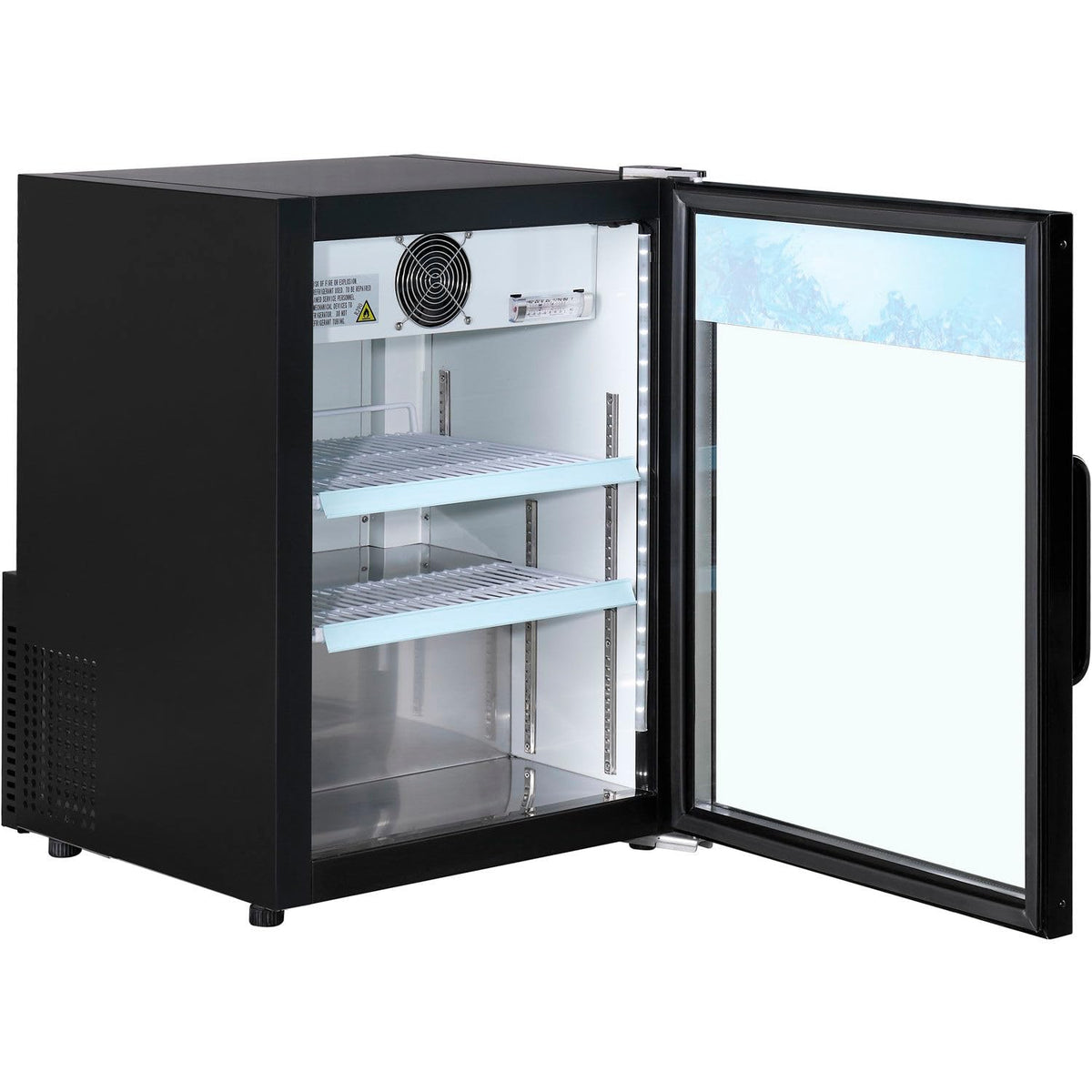 Global Industrial Countertop Merchandising Refrigerator by Nexel – 4.9 cubic_feet, Steel, Black, Model G138BMF-HC