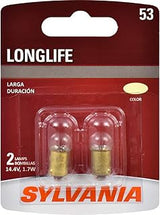 SYLVANIA 53 Long Life Miniature - Bulb, Ideal for Clock, Courtesy, Glove Box and More (Contains 2 Bulbs)